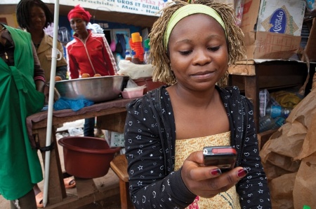 Woman using mobile phone