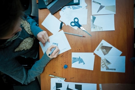 Student working at desk