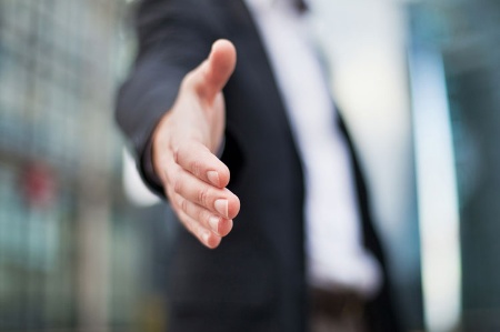 Businessman extending hand to be shaken