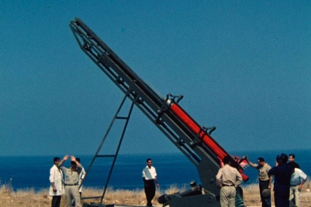 Rocket being prepared for launch