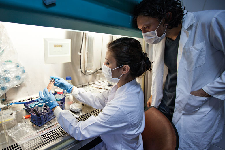 Canadian scientists at work in laboratory