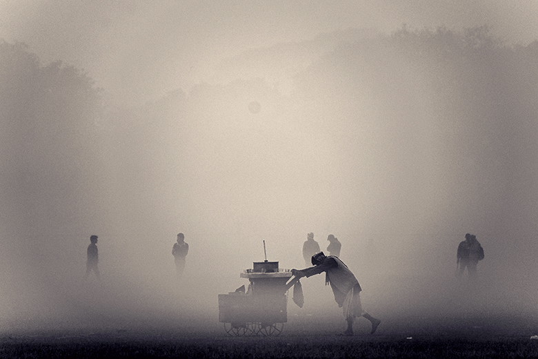 Car in the fog