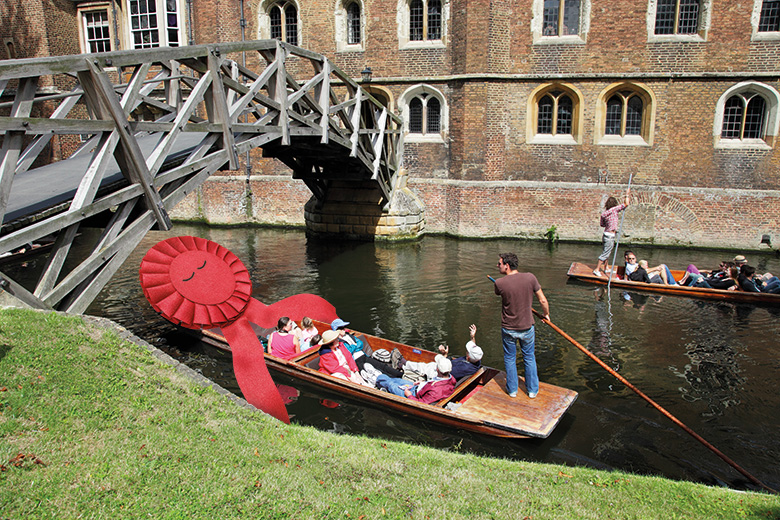 Labour rosette punting in Cambridge