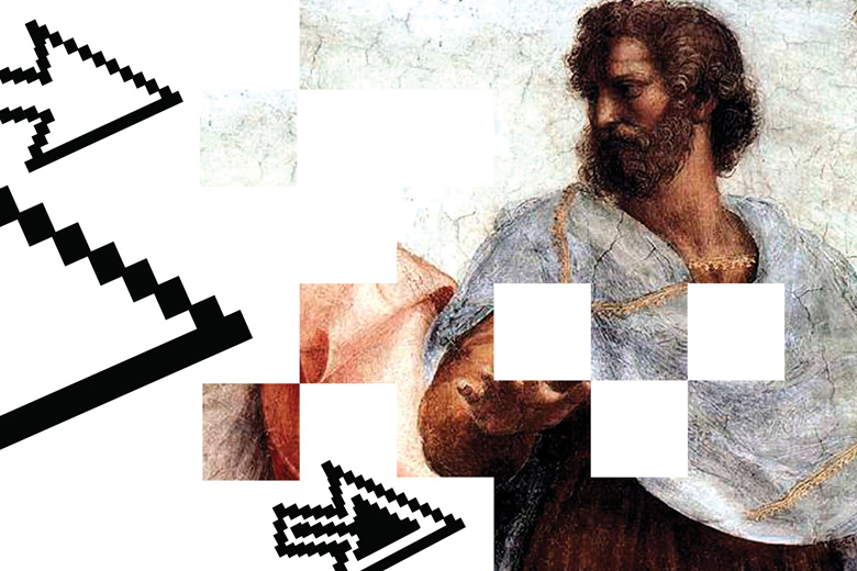 Pixelated painting of Plato