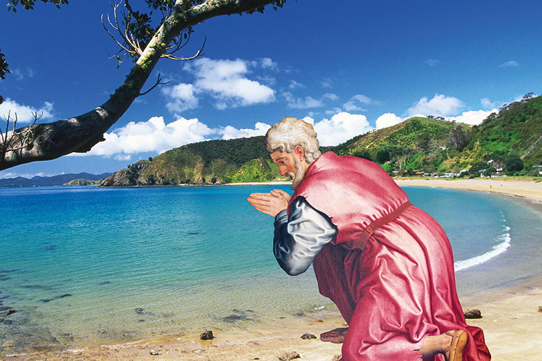 Praying at the beach