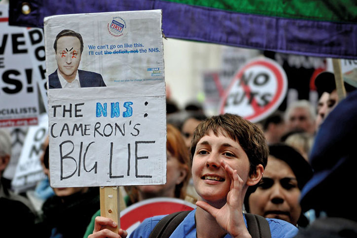 Protest against government plans for the NHS