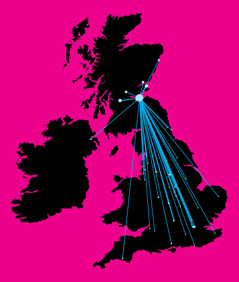 Cities mentioned in REF case studies: Edinburgh