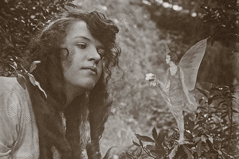 Fairy Offering Posy of Harebells to Elsie