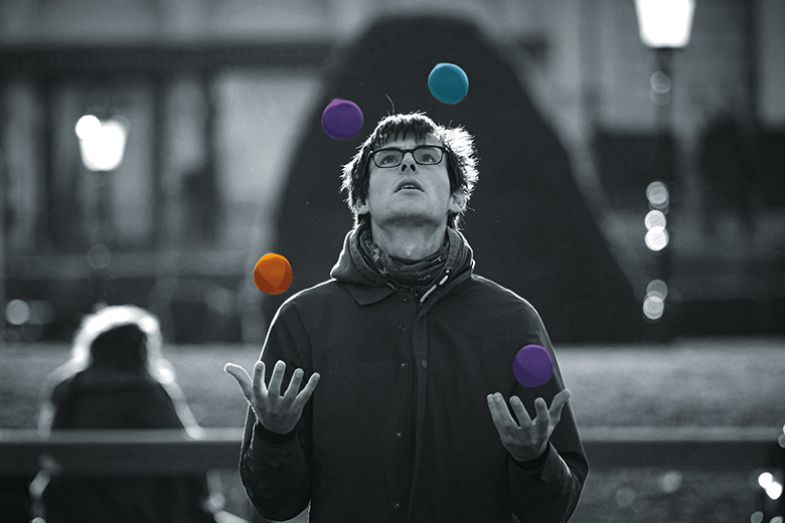 man juggling