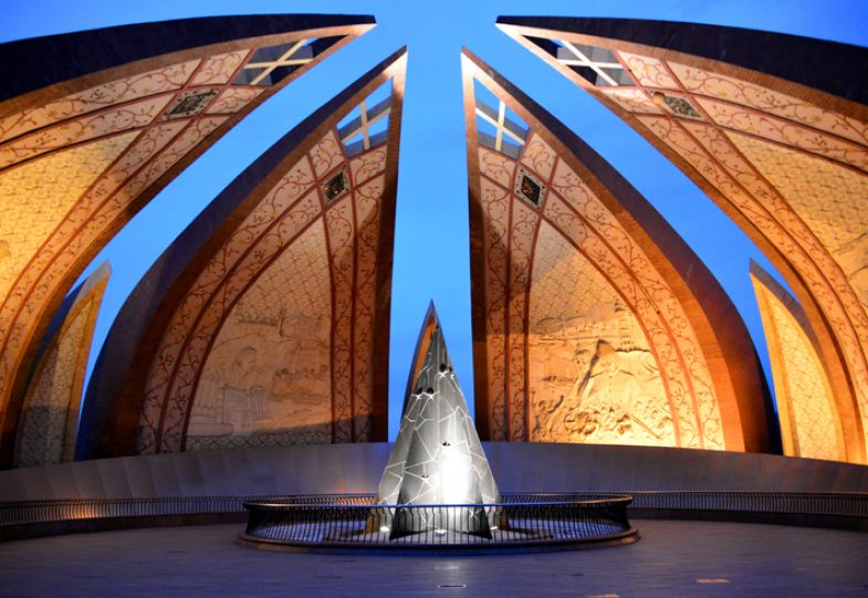 Pakistan monument at dusk, Islamabad