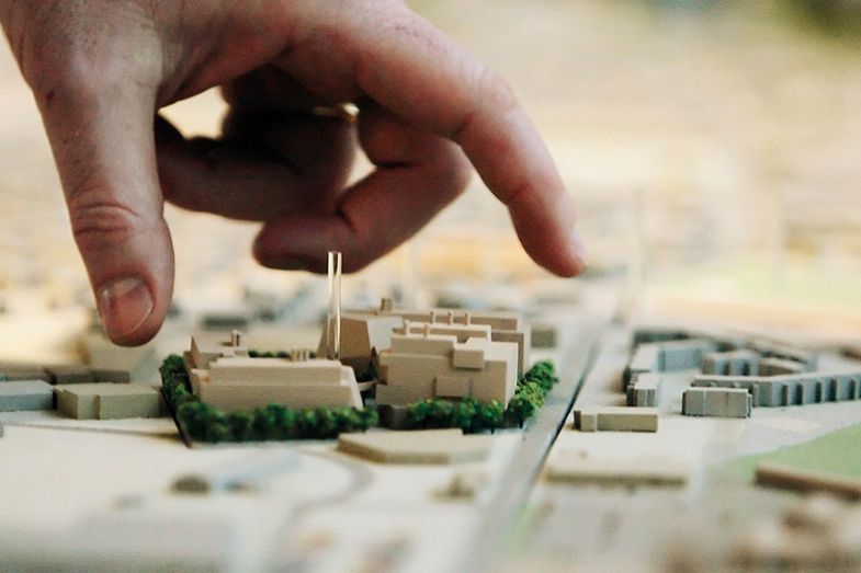 A model of the new science centre, which forms part of Harvard’s expansion plan