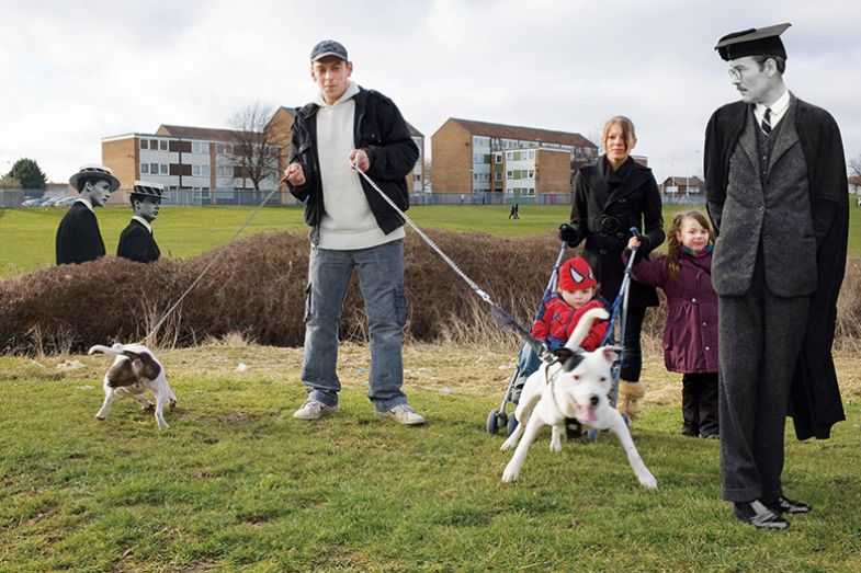 Mr Chips and a dog-walker