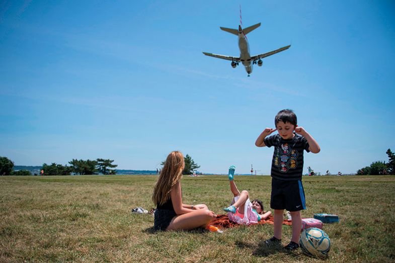 Plane flying overhead