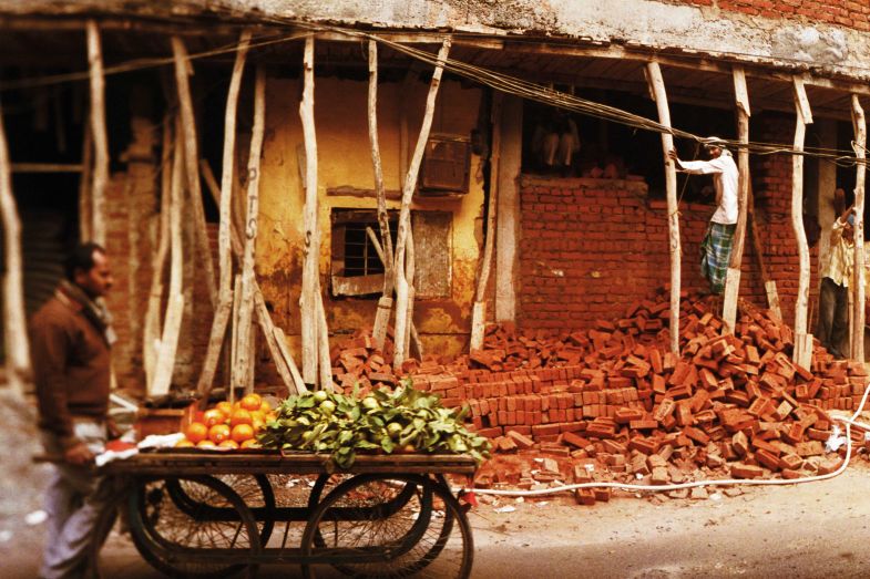 Building under construction in New Delhi, India