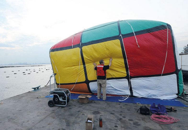  A giant Rubik's Cube deflating to illustrate Higher education should be a stepping into a labyrinth