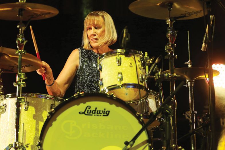 Lindy Morrison performs at Brisbane City Hall for the book My Rock ’n’ Roll Friend