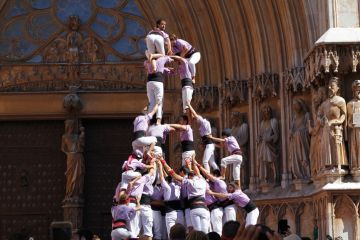 A human pyramid, symbolising affirmative action