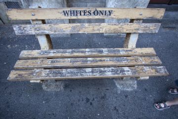 A "whites only" bench in Cape Town