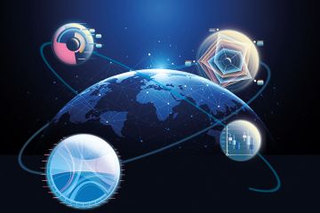 Global network connection. World map point and line composition concept of global business