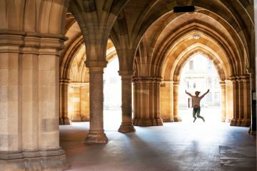 Happy student at Glasgow University, UK