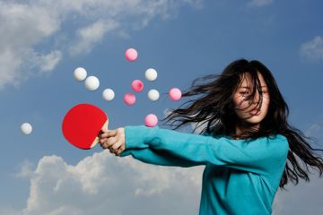 Hitting multiple ping pong balls