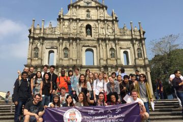 UMacau’s international students at the ruins of St. Paul’s in Macao