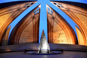 Pakistan monument at dusk, Islamabad