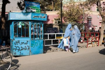 Fayzabad, Afghanistan, November 26th, 2008 - Two Afghan Woman in Burkas.