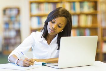 black female student at university