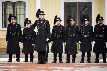 Ceremony of changing of Royal Guards near the Royal Palace, Oslo