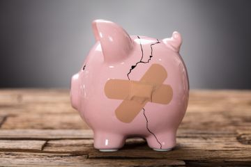 A broken piggy bank