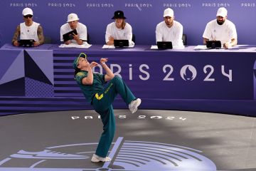 B-Girl Raygun (Rachael Gunn) of Team Australia competes during the B-Girls Round Robin at the Olympic Games, Paris 2024 