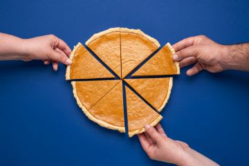 Sliced pumpkin pie