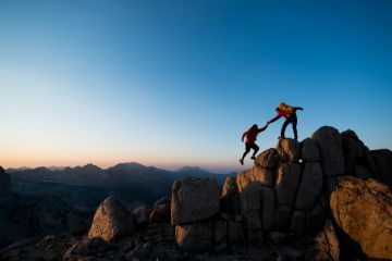 Climbing up mountain