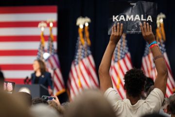 Vice President Kamala Harris speaks at a campaign event on July 23rd, 2024 to illustrate Harris presidency could bring loan forgiveness and access focus