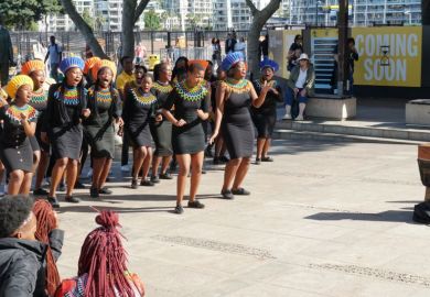 African women singing dancing in Cape Town