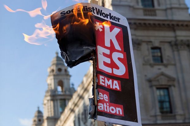 Anti-fees protester