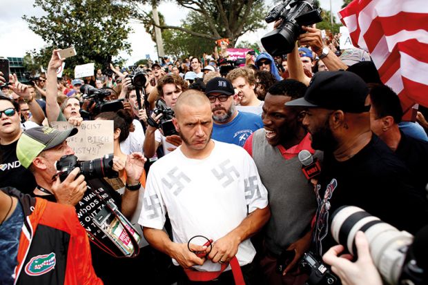 Anti-neo-Nazi protesters