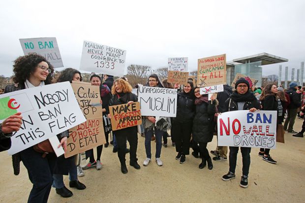 anti-trump travel ban demonstration