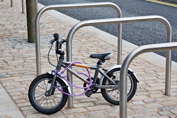 Bike on a railing