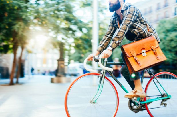 Man on bicycle