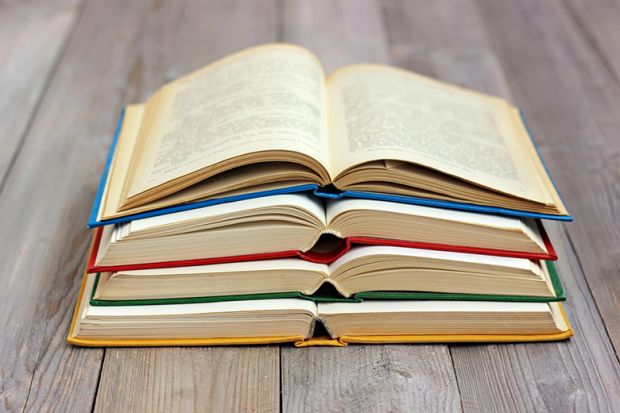 Books in a pile