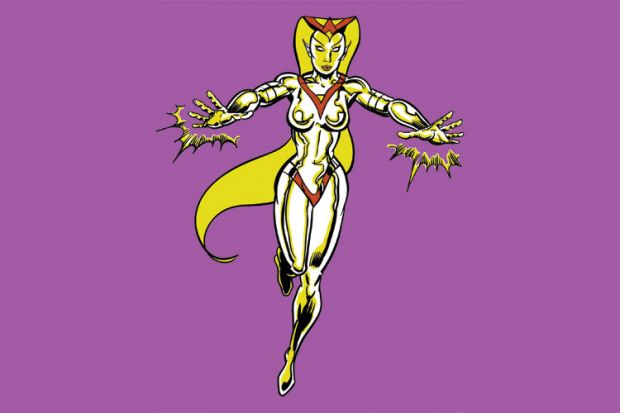 Cartoon female superhero