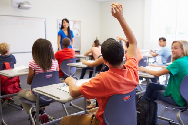 Children and teacher in a classroom