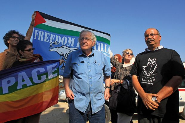 Noam Chomsky (centre) says UCL’s antisemitism rules are too restrictive  