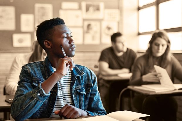 black student in classroom