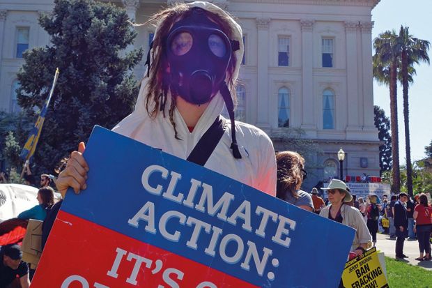 Climate change protester