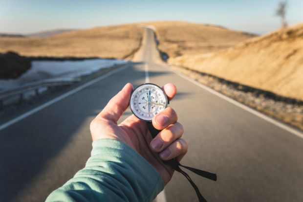 A compass, symbolising university mission