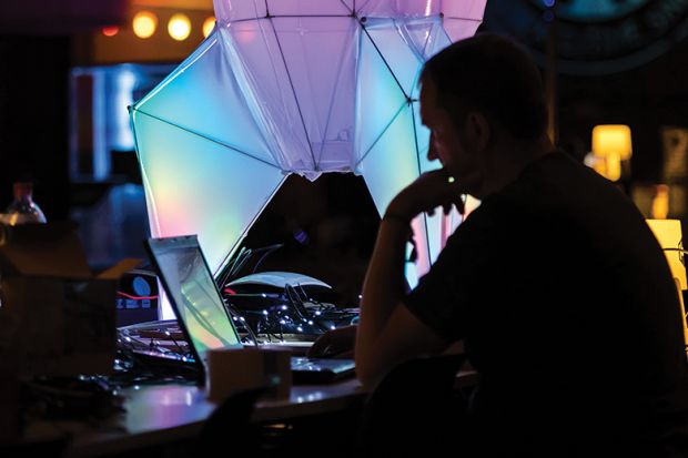 Man working on laptop