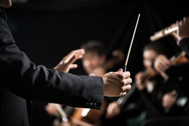 The conductor of an orchestra